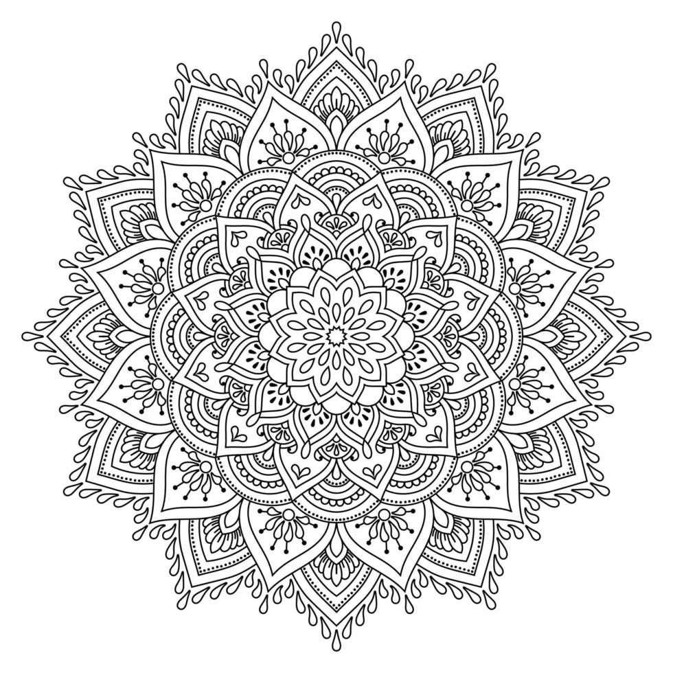 mandala mönster konst bakgrund svart och vit minimalt blommönster. målarbok page.pro vektor. vektor