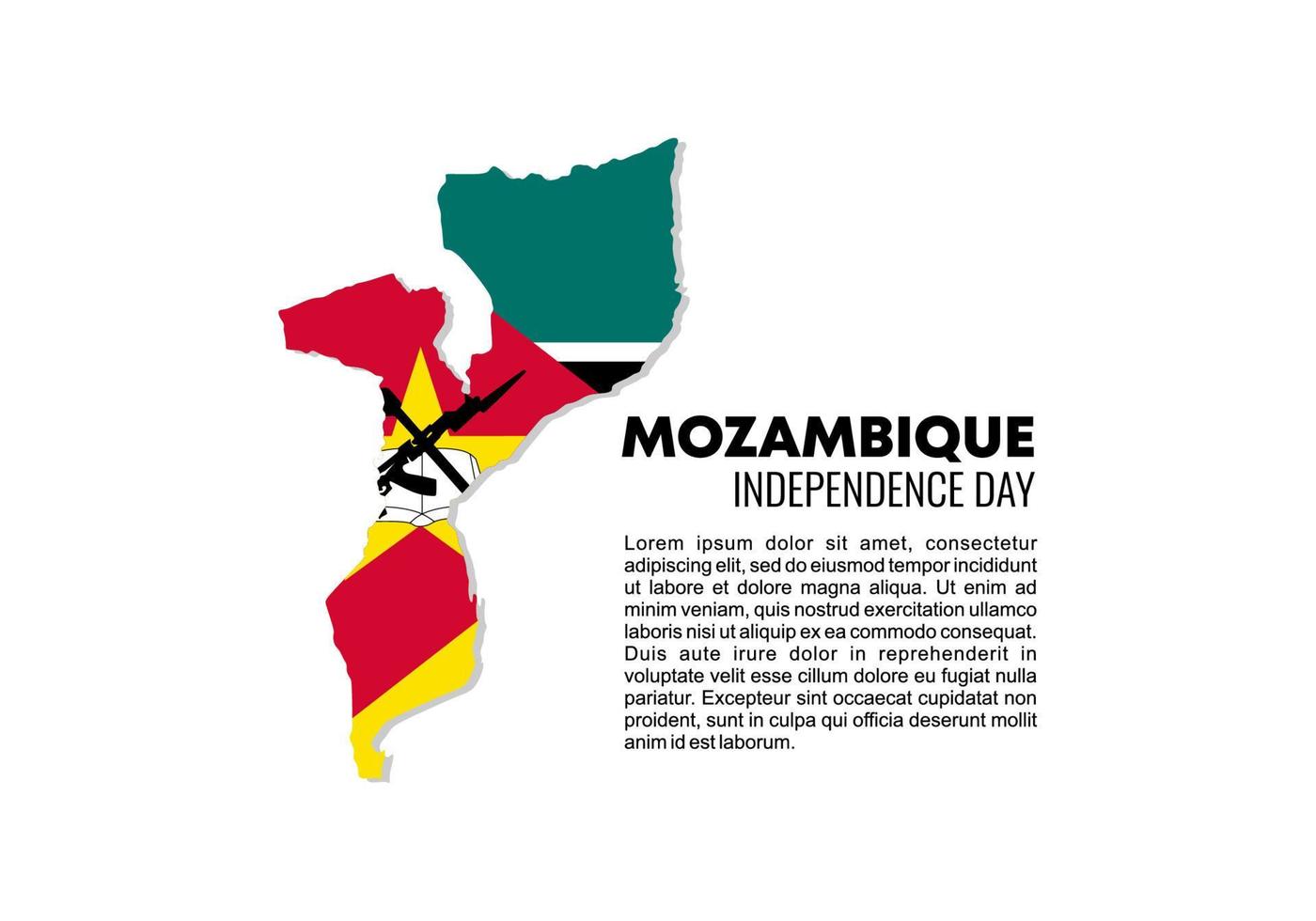 moçambique självständighetsdagen bakgrundsbanneraffisch för nationellt firande den 25 juni. vektor