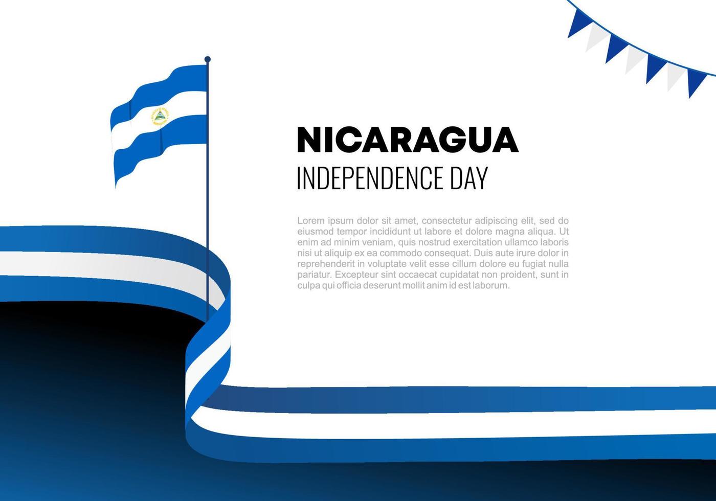 nicaragua självständighetsdagen bakgrund banner affisch för nationellt firande den 15 september. vektor