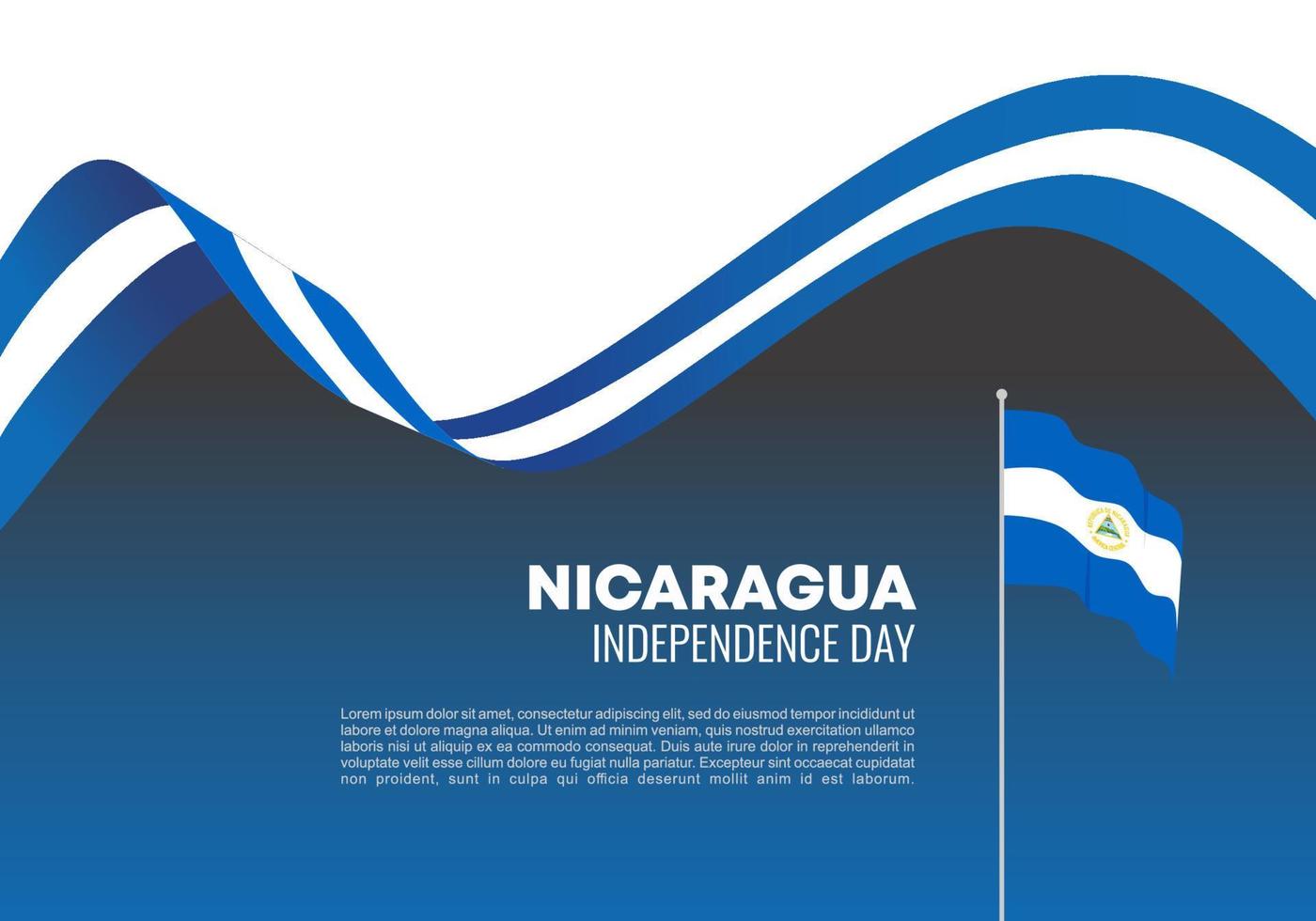 Nicaragua-Unabhängigkeitstag-Hintergrundfahnenplakat für nationale Feier am 15. September. vektor