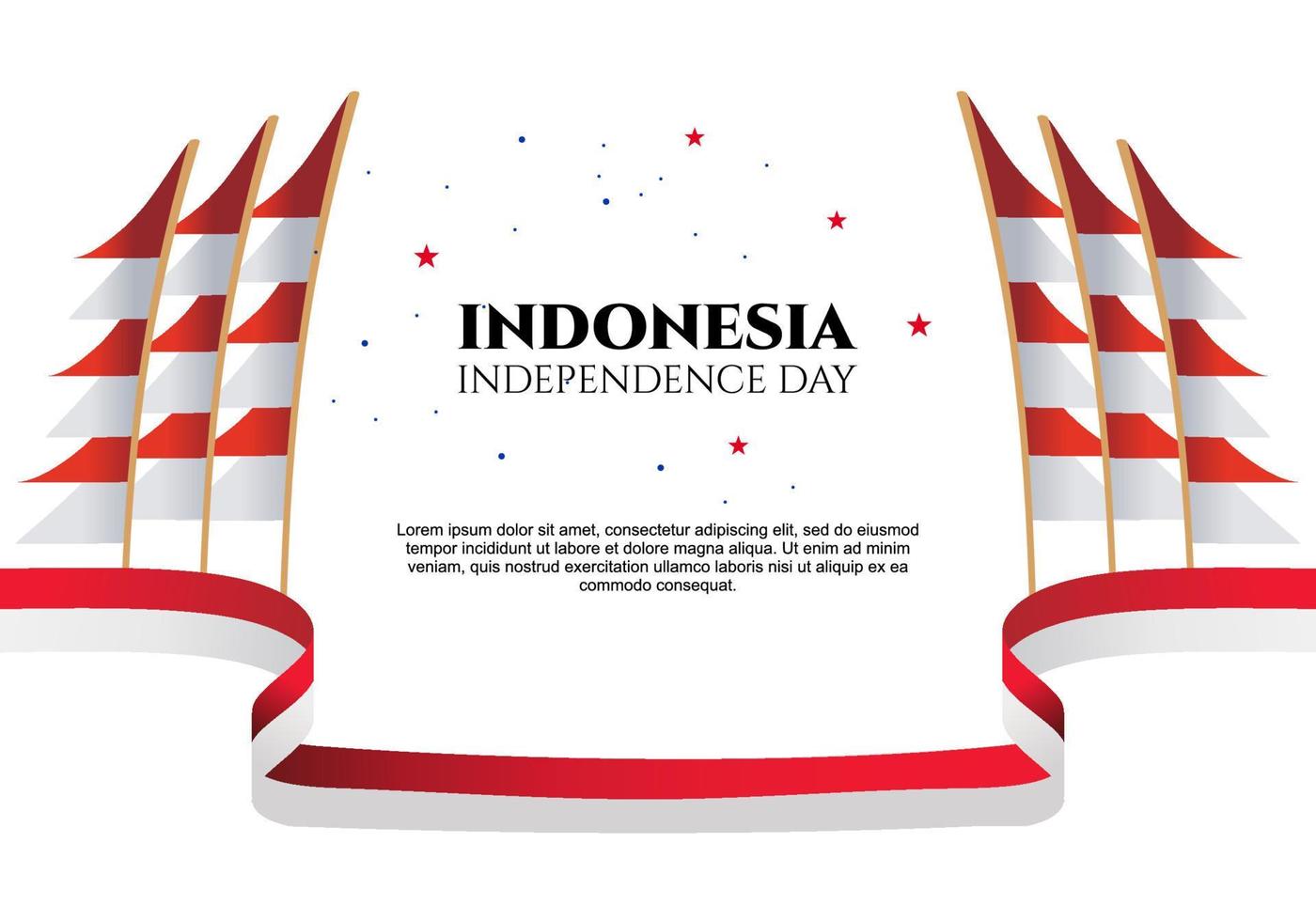 hintergrundfeier zum indonesischen unabhängigkeitstag am 17. august. vektor