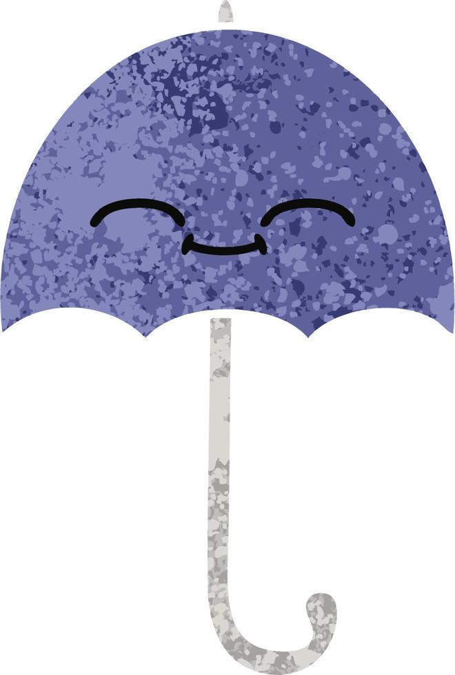 Cartoon-Regenschirm im Retro-Illustrationsstil vektor