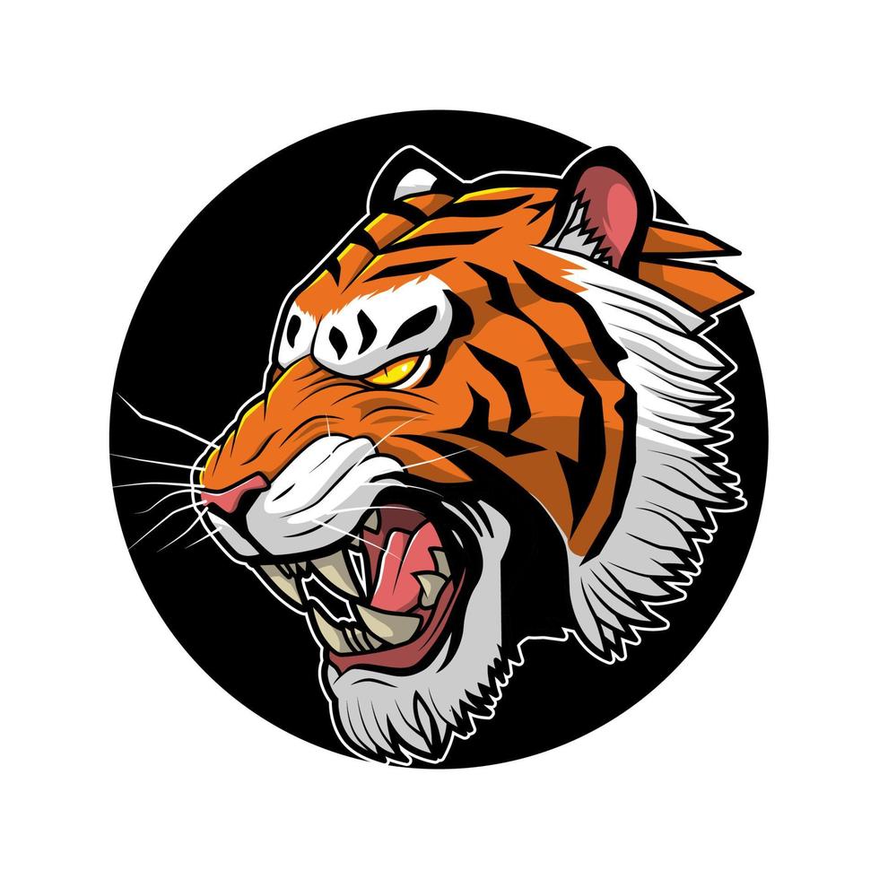 Tigerkopf halbe Seite Vector Illustration Design