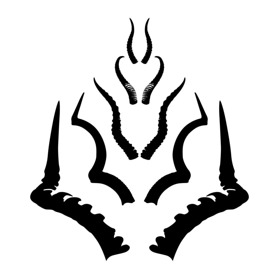djävulen horn samling vektor design. hjorthorn, rådjur, hjort, antilop, demon
