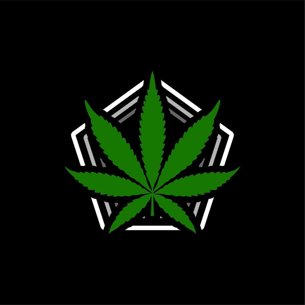 marijuana cannabis blad med femhörning form vektor design