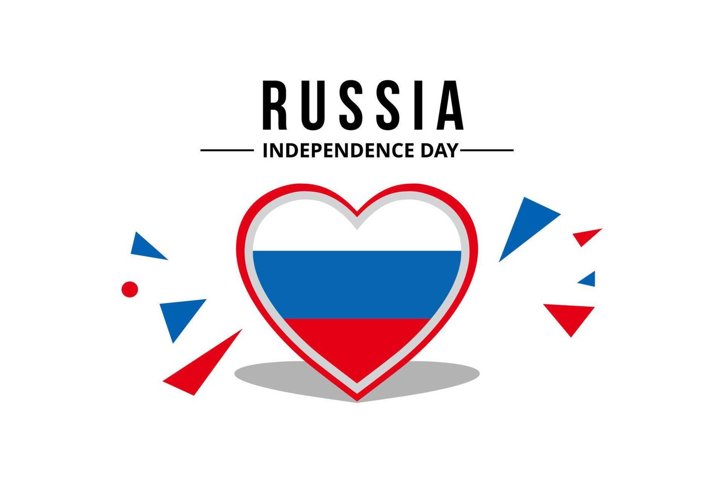 ryska flaggan hjärta form vektor för nationalism händelse