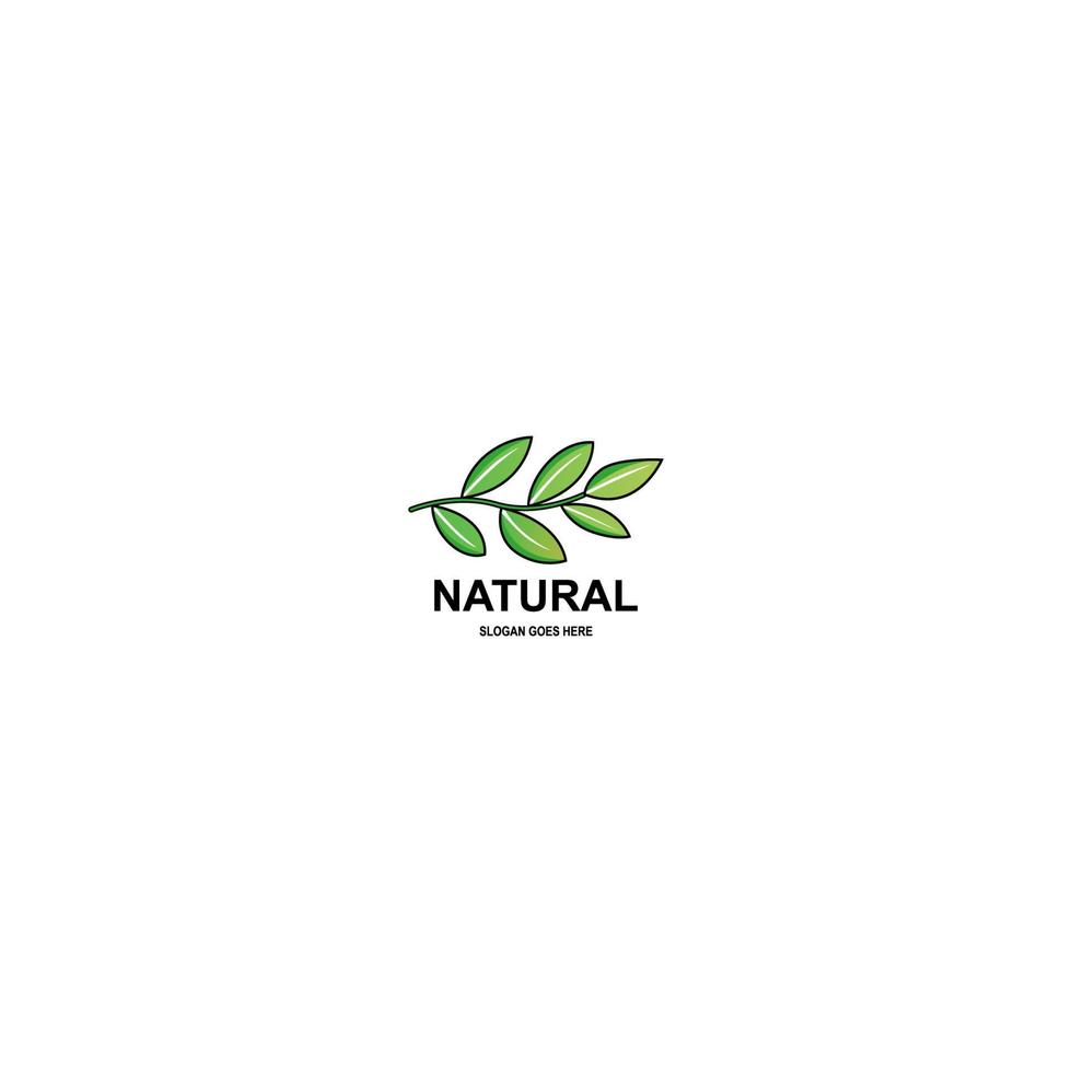 naturliga logotyp gröna blad malldesign vektor