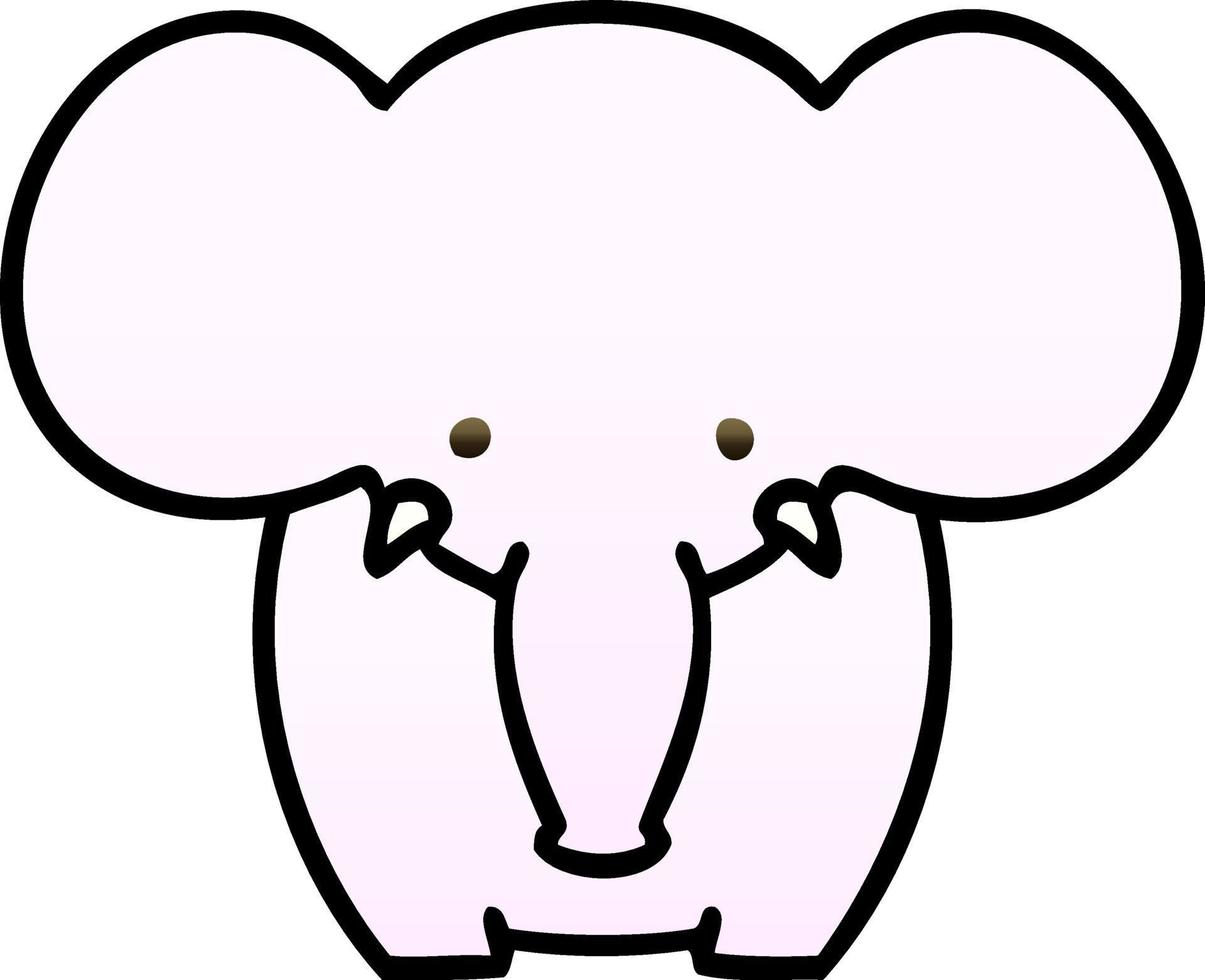 skurriler Farbverlauf schattierter Cartoon-Elefant vektor