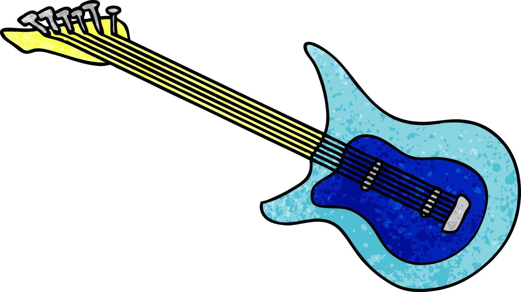 texturerad tecknad doodle av en gitarr vektor