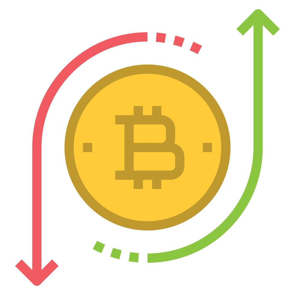 bitcoin platt ikon vrctor. vektor