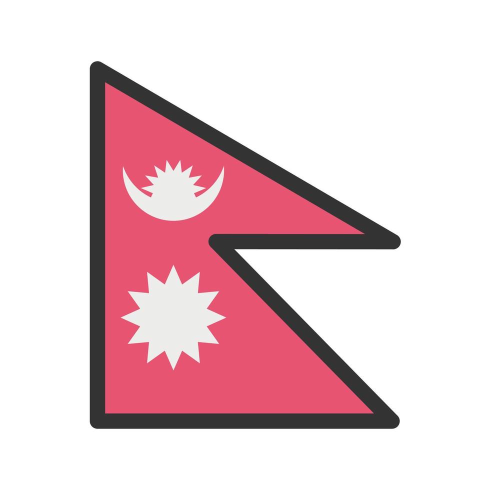 nepal fylld linje ikon vektor