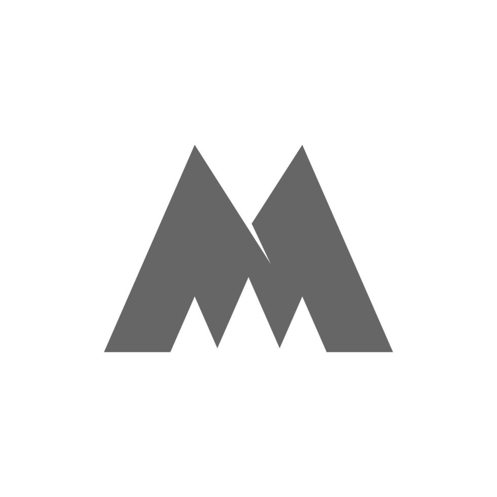 bokstaven m logotyp ikon illustration vektor