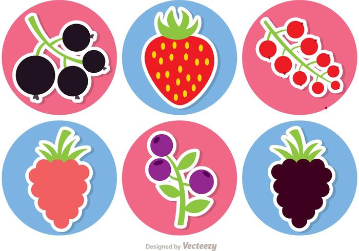 Aufkleber Beeren Vector Pack