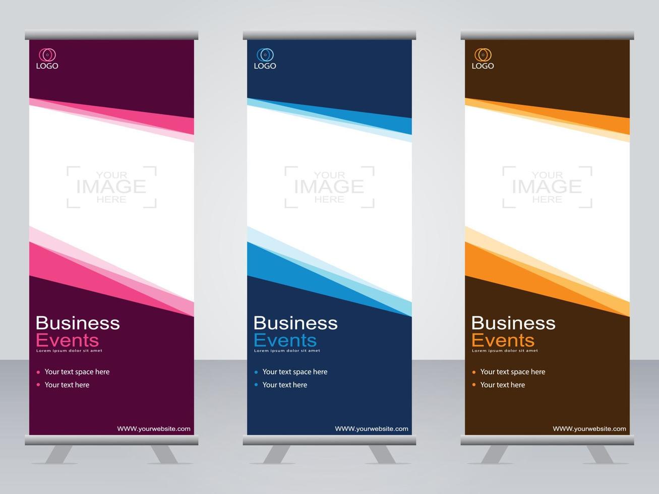 business banner roll up set standee banner mall. vektor