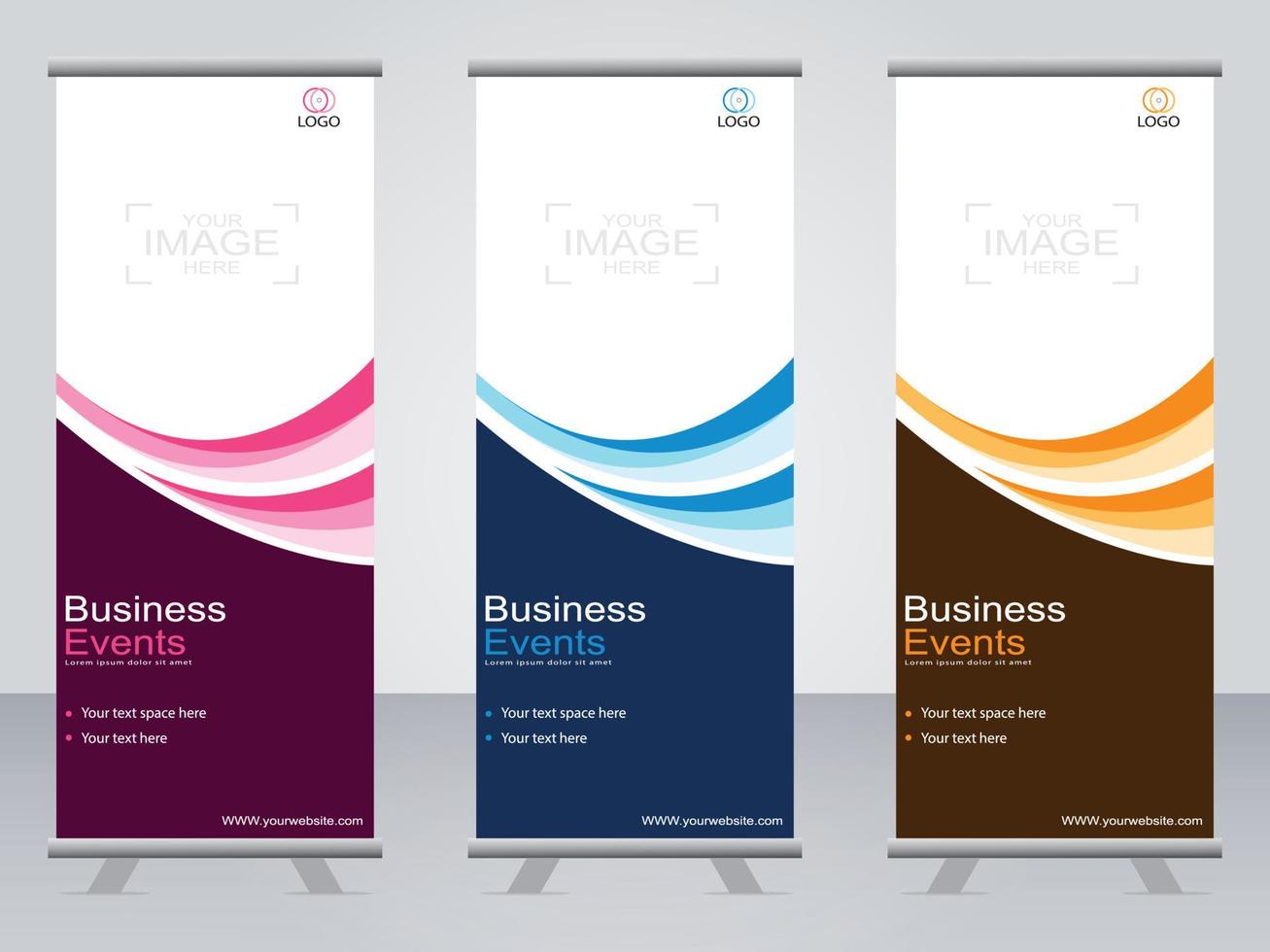 Business-Banner-Roll-up-Set Standee-Banner-Vorlage. vektor