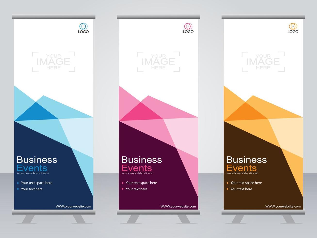 Business-Banner-Roll-up-Set Standee-Banner-Vorlage. vektor