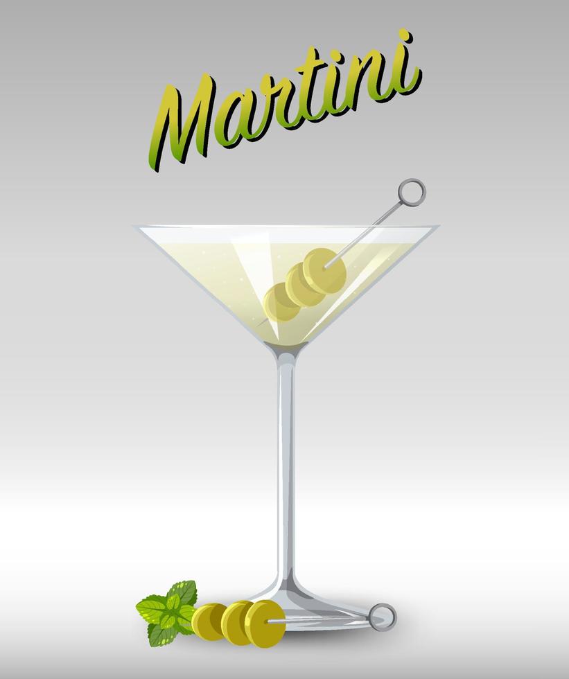 martini cocktail i glaset vektor