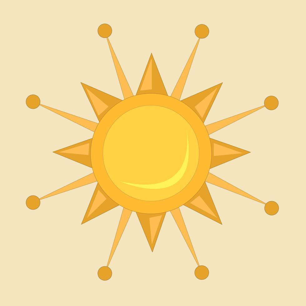 gyllene lysande sol vektorkonst för grafisk design och dekorativa element vektor