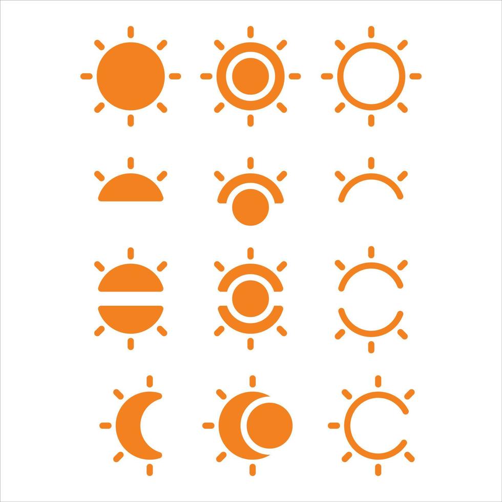 unika solen ikon logotyp vektor