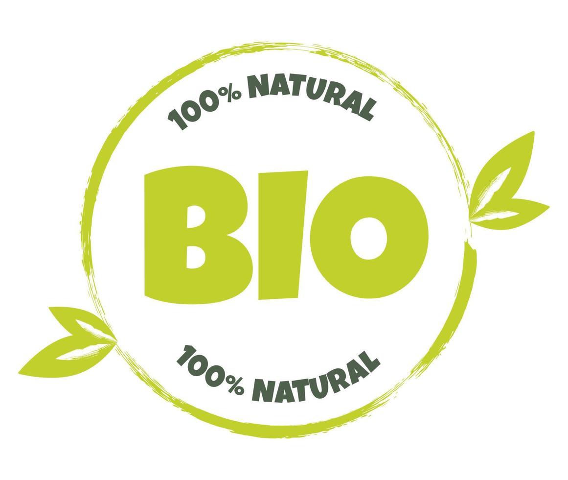 eko, bio, ekologiska och naturliga produkter klistermärke, etikett, märke och logotyp. vektor