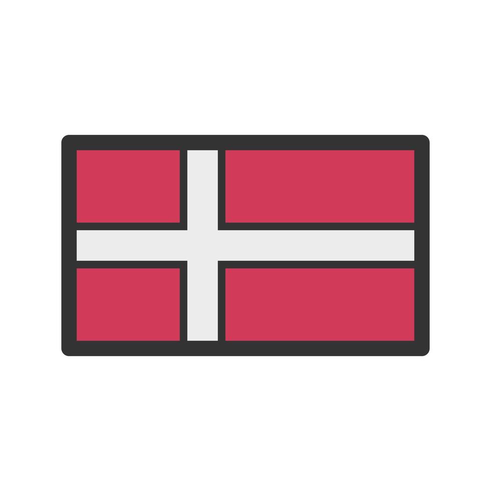 Dänemark gefülltes Liniensymbol vektor