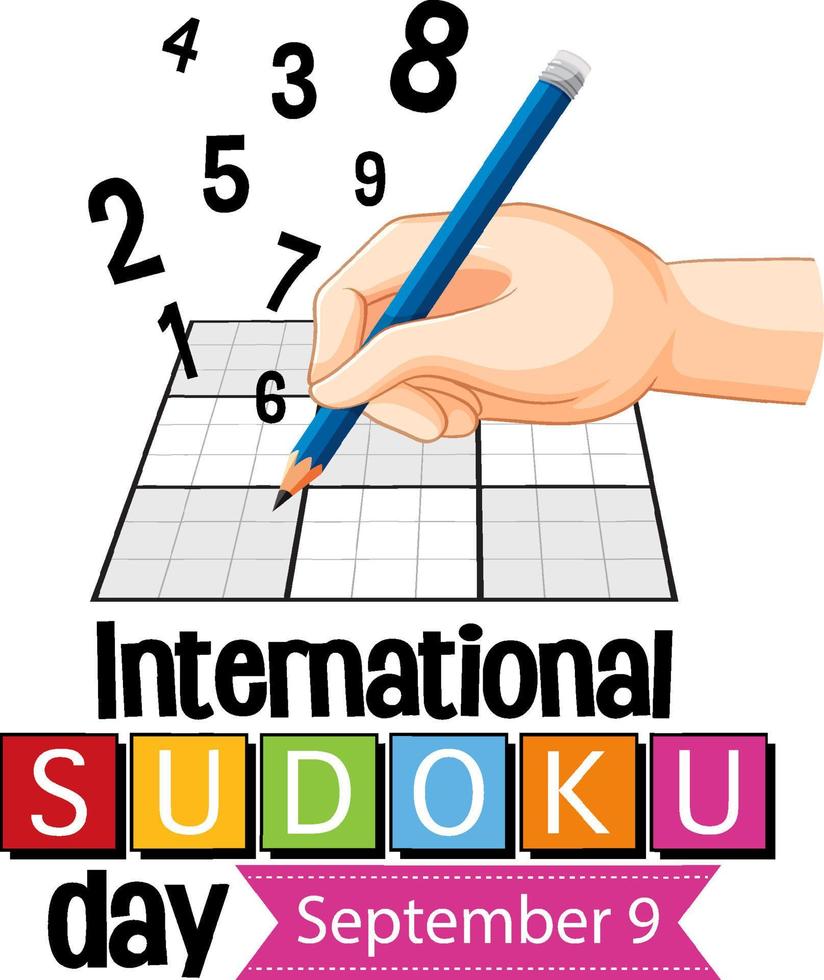 internationella sudokudagen 9 september vektor