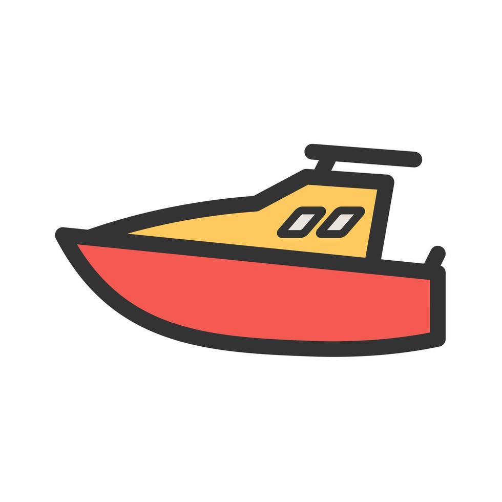 Yacht gefülltes Liniensymbol vektor