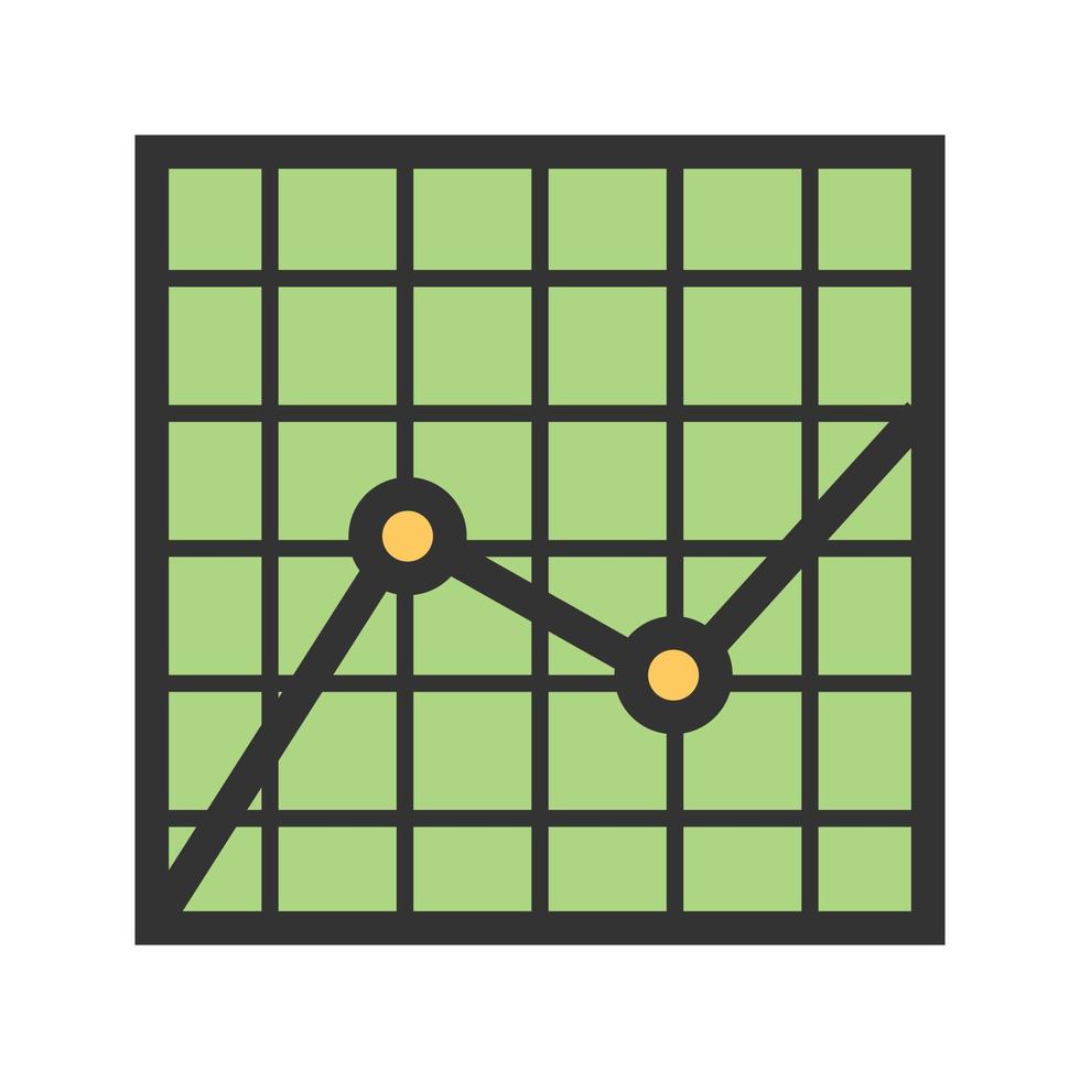 flera trenddiagram fylld linjeikon vektor