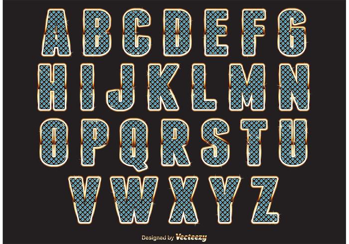 Diamant-Stil Alphabet vektor