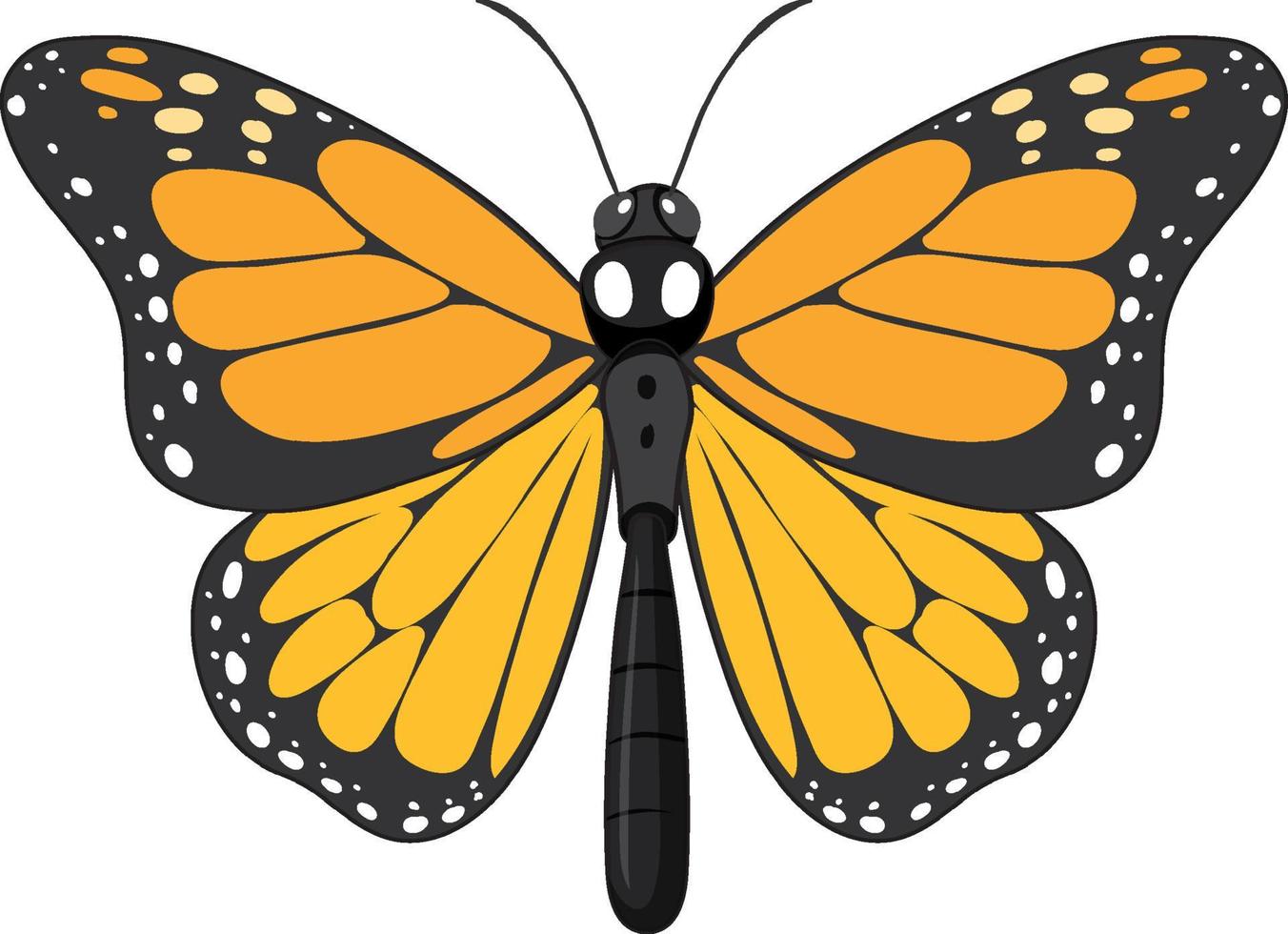Monarchfalter isoliert auf weißem Hintergrund vektor