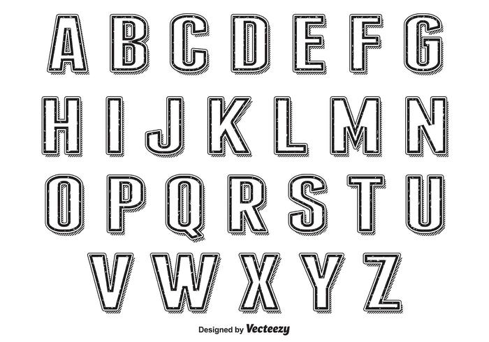 Retro-Stil-Alphabet vektor