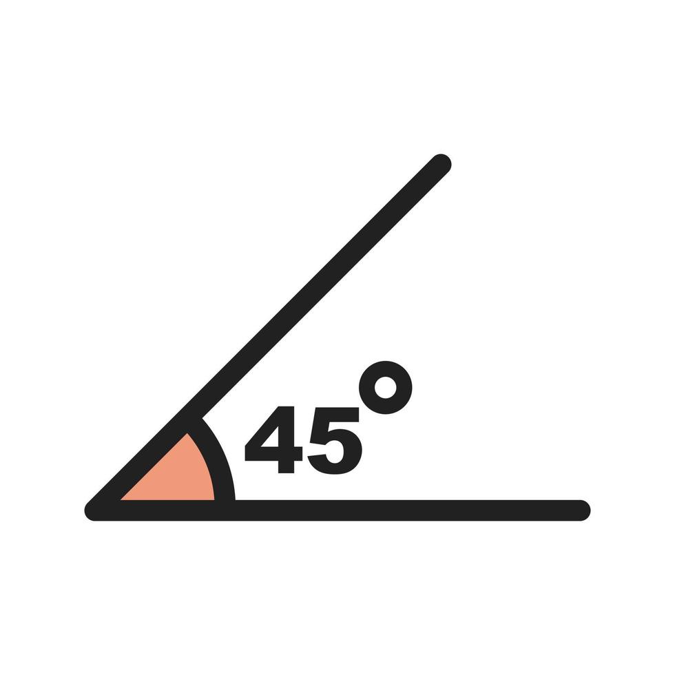 vinkel fylld linje ikon vektor