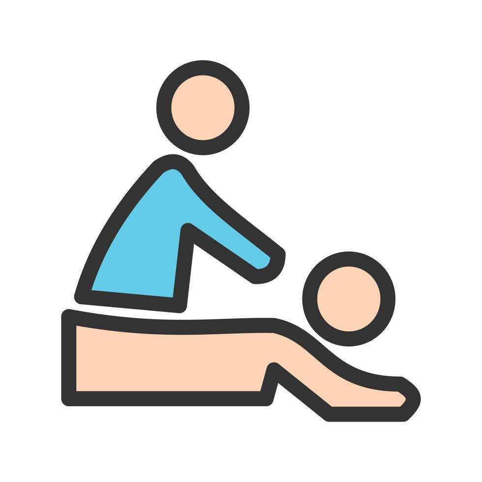 Symbol für gefüllte Massagelinie vektor