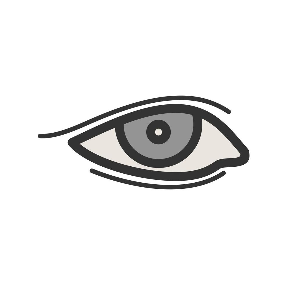 Auge mit Eyeliner gefülltes Liniensymbol vektor