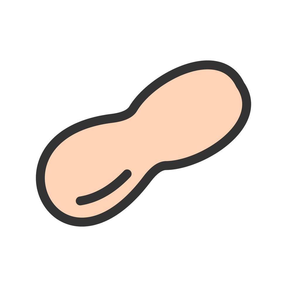 Symbol für mit Erdnüssen gefüllte Linie vektor