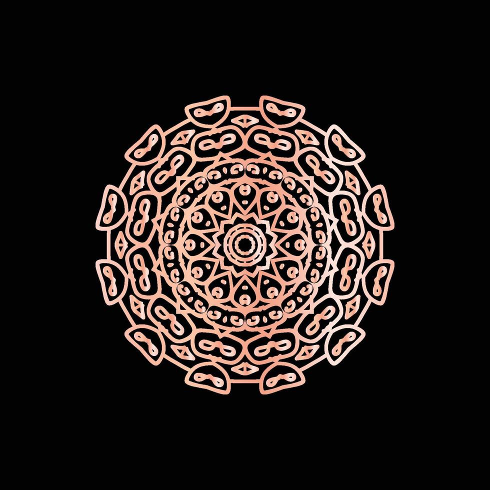 vektorkonst av cirkulärt mönster i mandalaform för henna, mehndi, dekoration. etnisk orientalisk stil dekorativ illustration gyllene färg vektor
