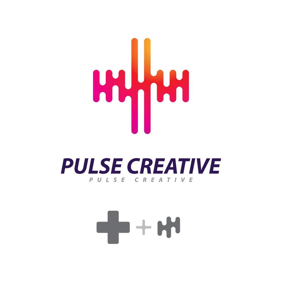 kreativer Puls-Logo-Vektor. einzigartige designvorlage für das schallwellenlogokonzept vektor