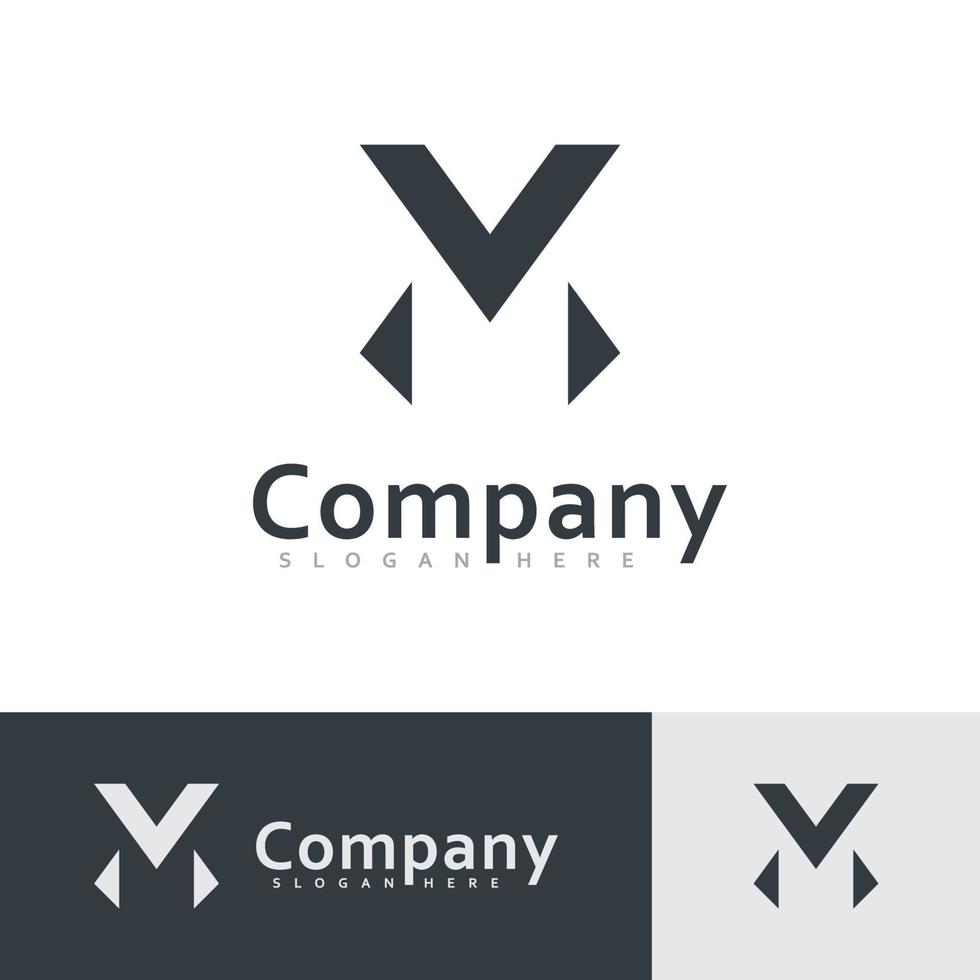 m und v mv Logo-Vektordesign, kreatives anfängliches Logo-Vektordesign vektor