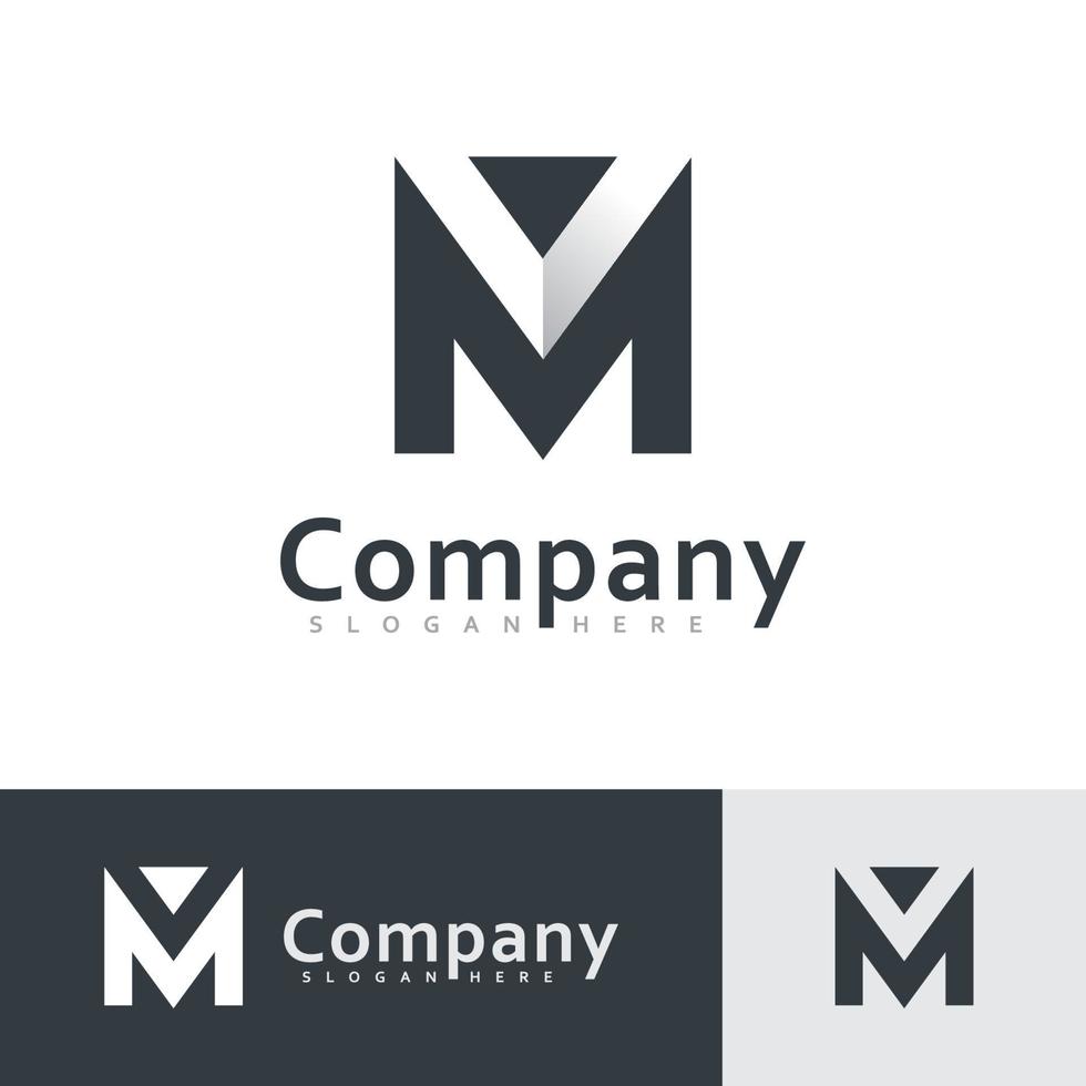 m und v mv Logo-Vektordesign, kreatives anfängliches Logo-Vektordesign vektor
