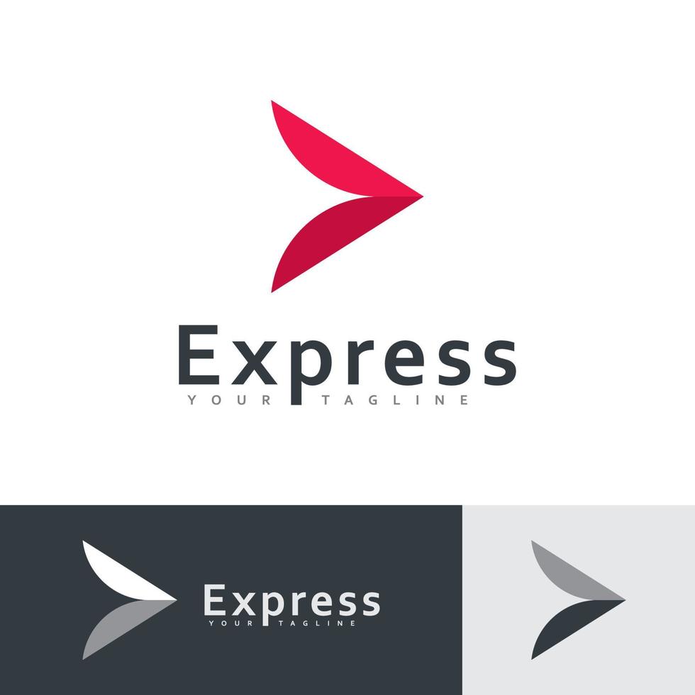 modern express vektor logotypdesign, pil business logotyp ikon designmall