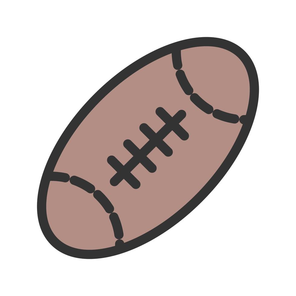 Rugby-Ball gefülltes Liniensymbol vektor