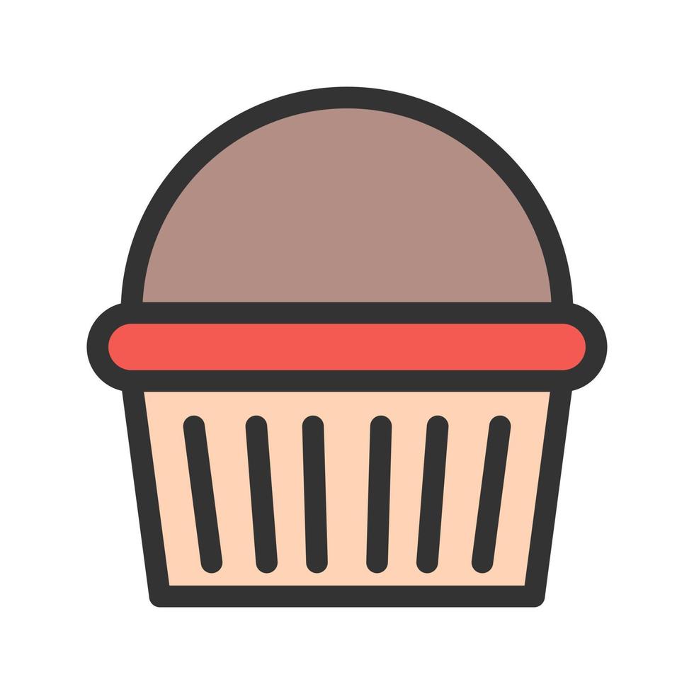 choklad muffins fylld linje ikon vektor
