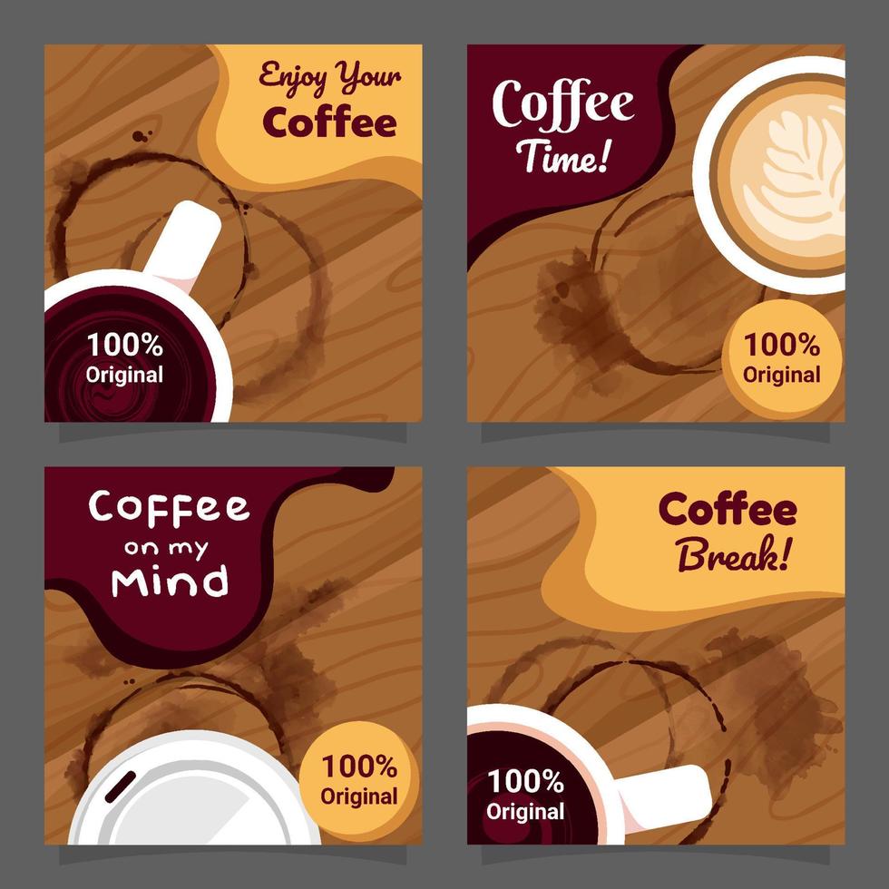 Ästhetische Kaffeeflecken für Social Media vektor