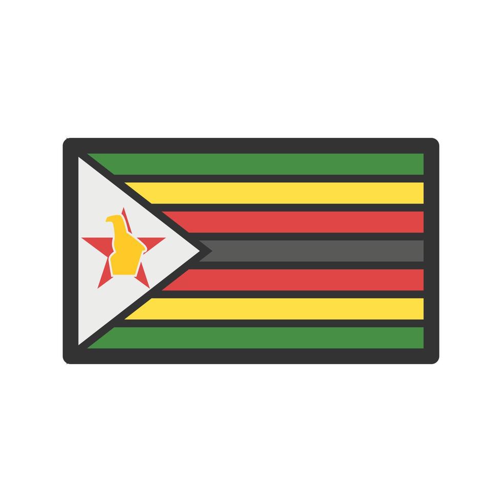Symbol für gefüllte Linie in Simbabwe vektor