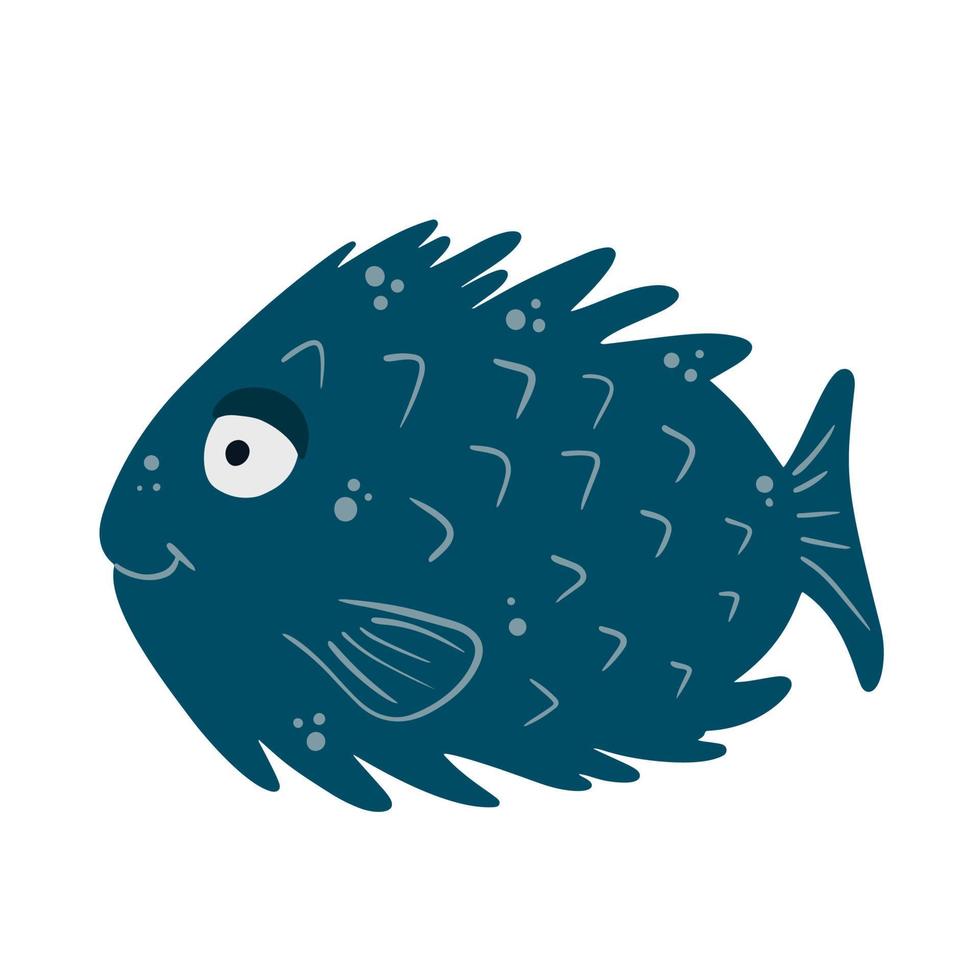 Meeresfisch. süßer Unterwassercharakter. ein tropisches Unterwasserlebewesen. Vektor-Illustration auf weißem Hintergrund im Cartoon-Stil. vektor