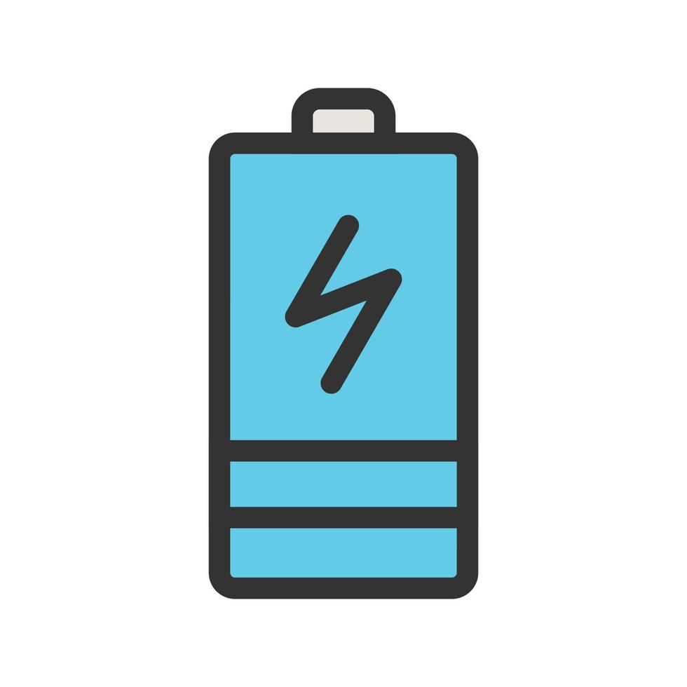 Ladebatterie gefülltes Liniensymbol vektor