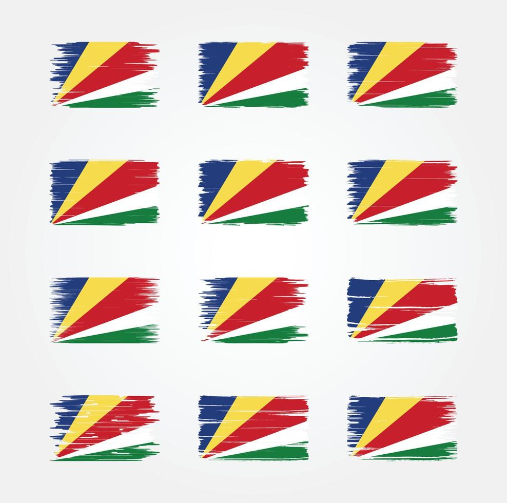 Pinselsammlungen für die Flagge der Seychellen. Nationalflagge vektor