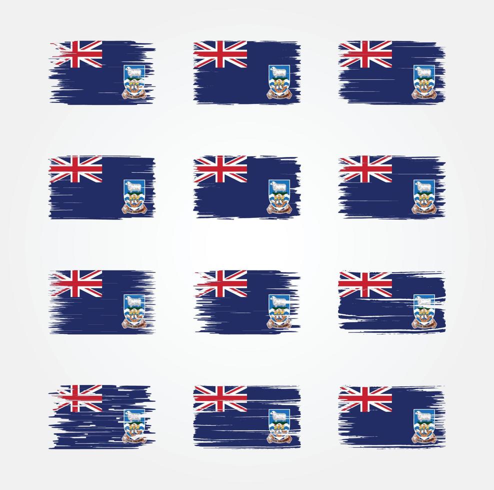 Falkland-Inseln-Flagge-Pinsel-Sammlungen. Nationalflagge vektor