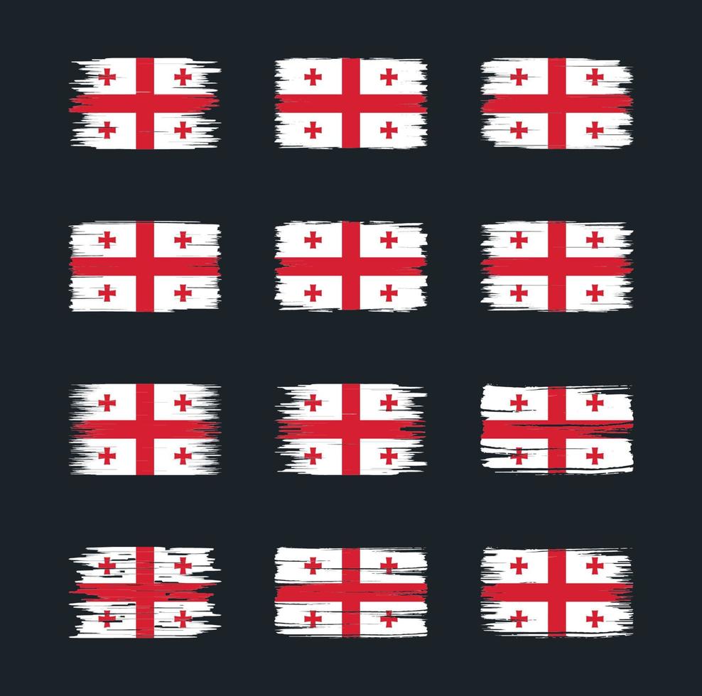 georgia flag pinselsammlungen. Nationalflagge vektor