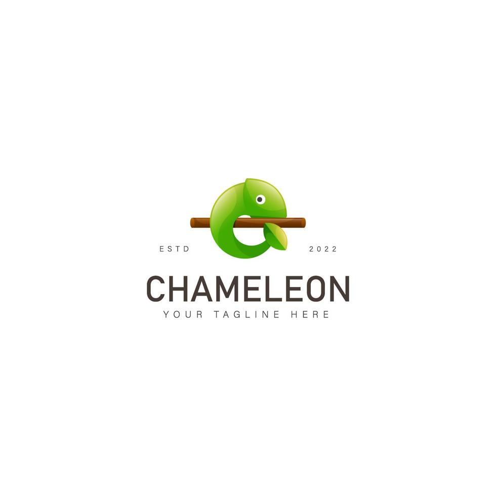 Chamäleon-Farbverlauf-Logo-Design-Symbol-Illustration vektor